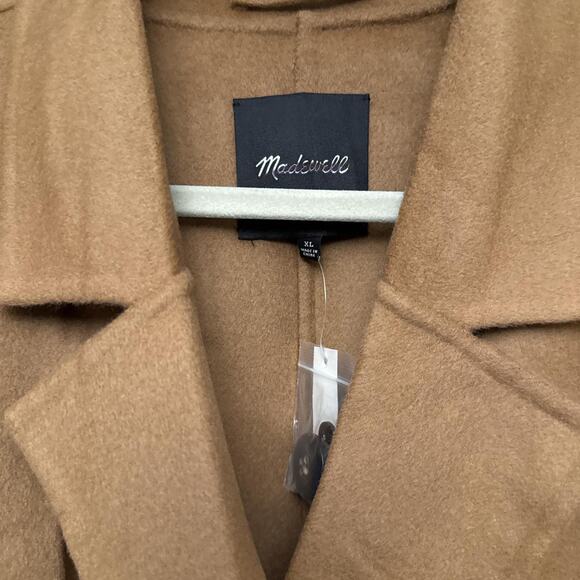 Madewell Size XL Tan Wool Trench coat with a belt - Picture 3 of 6